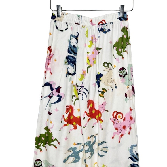 Anthropologie Colorful Zodiac Print Women’s Wide Leg Flannel Pajama Pants Sz XXS - Picture 7 of 11